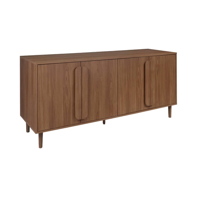 Buffet vintage décor bois 4 portes 160cm JULIANA Couleur noyer <span itemprop=