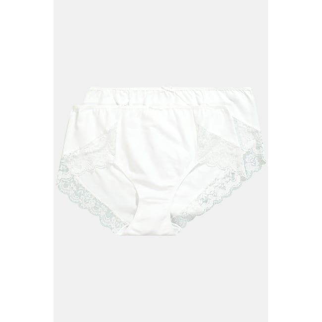 Culottes hautes avec dentelle, lot de 2 - ULLA POPKEN