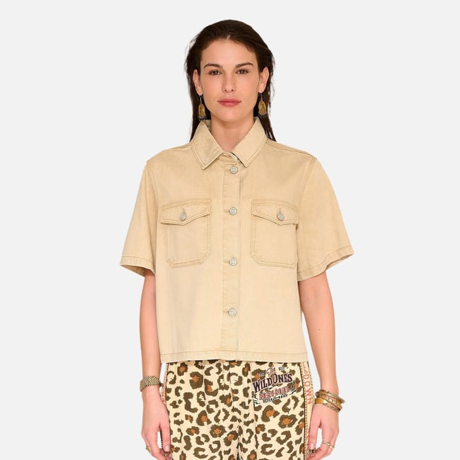 Chemise CELITA HANDA DENIM sable <span itemprop=
