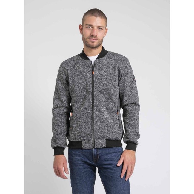 Sweat Zippé Col Montant Waltarek gris <span itemprop=