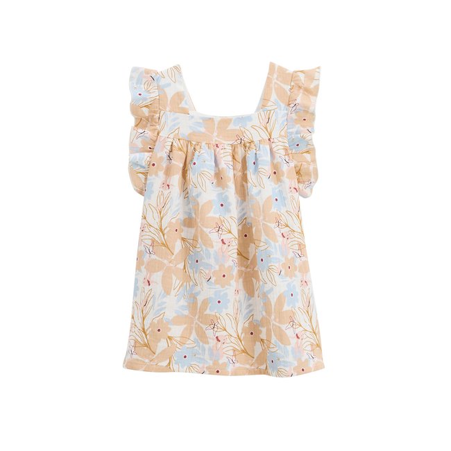 Robe enfant en gaze de coton Praline peche <span itemprop=
