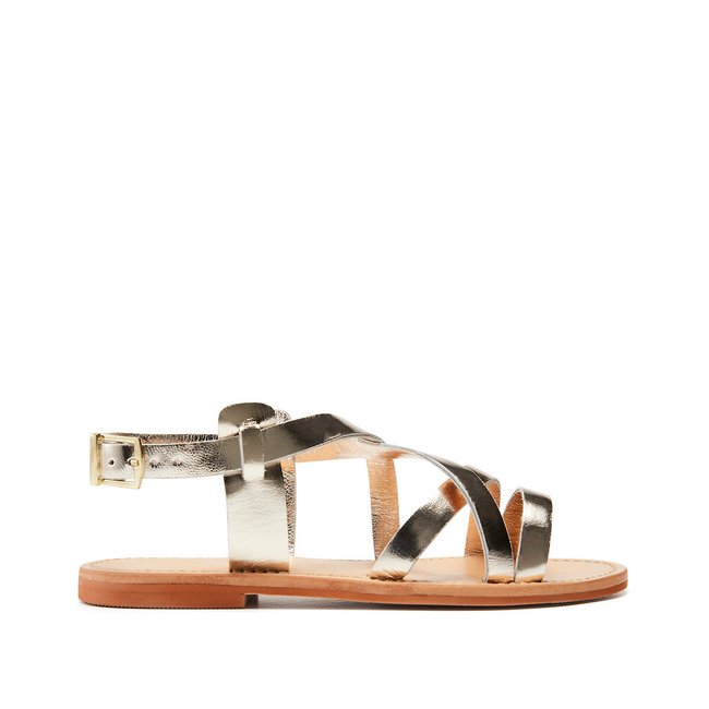Wischia Leather Sandals, platinum, JONAK