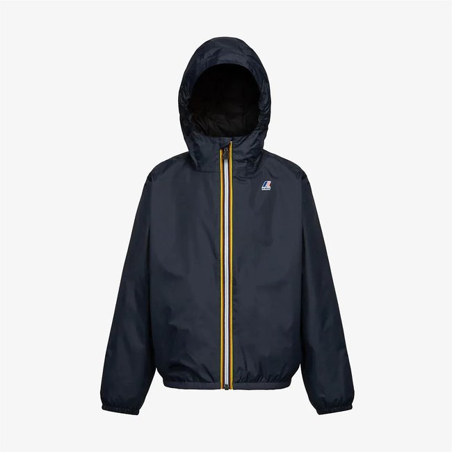 Windjacke mit Reissverschluss und Kapuze, mit Jersey gefüttert marine <span itemprop=