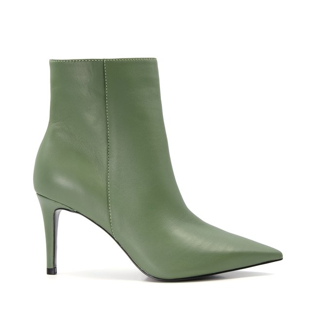 Bottines à talon aiguille haut - OLIYAH kaki <span itemprop=