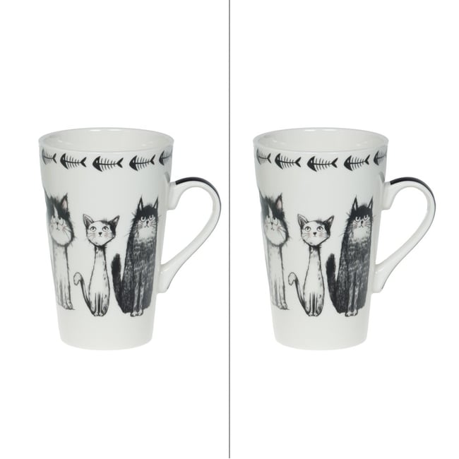 Coffret de 2 mugs Felix 46 cl Couleur noir <span itemprop=