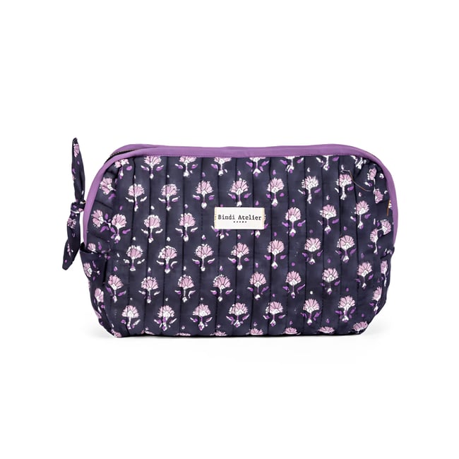 Trousse maquillage imprimée AARTI bleu minuit <span itemprop=