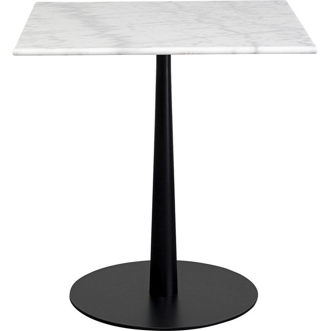 Table carrée en marbre et acier, CAPRI Couleur blanc <span itemprop=