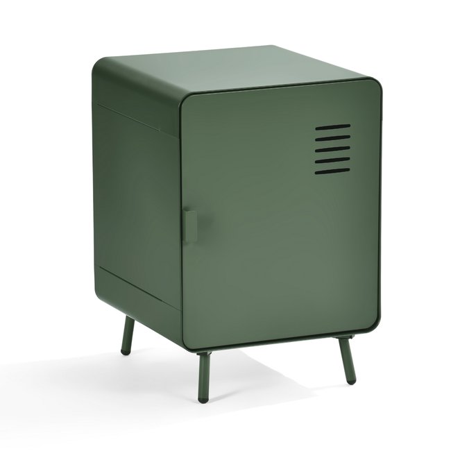 Table de chevet en métal, WALNUTNIGHT Couleur vert foncé <span itemprop=