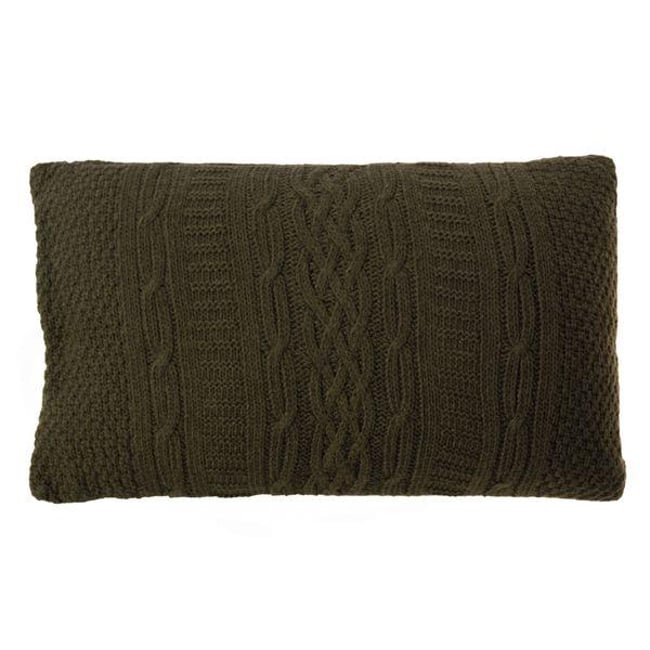 Housse de coussin verte en laine 50 x 30 cm Eden kaki <span itemprop=