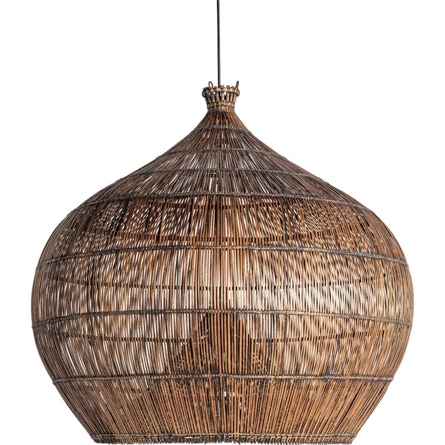 Suspension en bambou style bohème Couleur marron et noir <span itemprop=