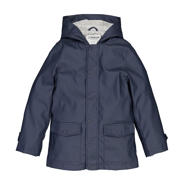 Hooded Waxed Jacket, navy, LA REDOUTE COLLECTIONS