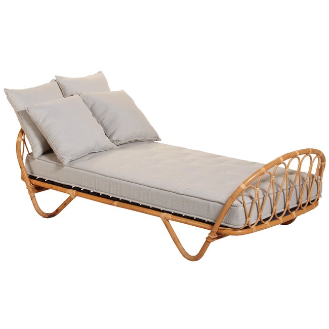 Lit en rotin CORBEILLE Couleur rotin naturel <span itemprop=