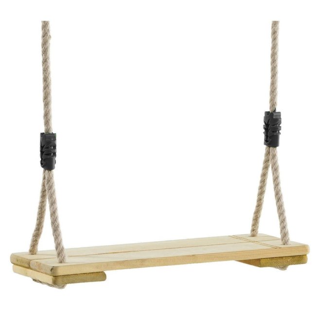 Balançoire bois avec cordes chanvre multicolour <span itemprop=