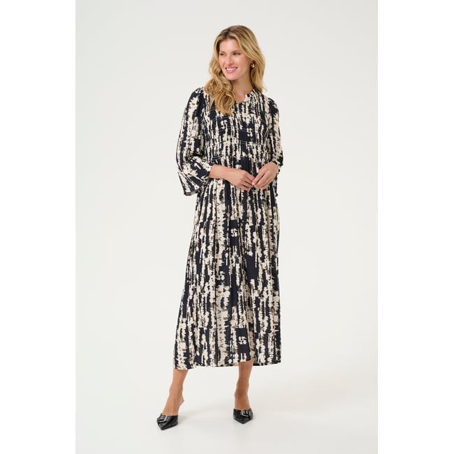 Dress noir black white graphic lines <span itemprop=
