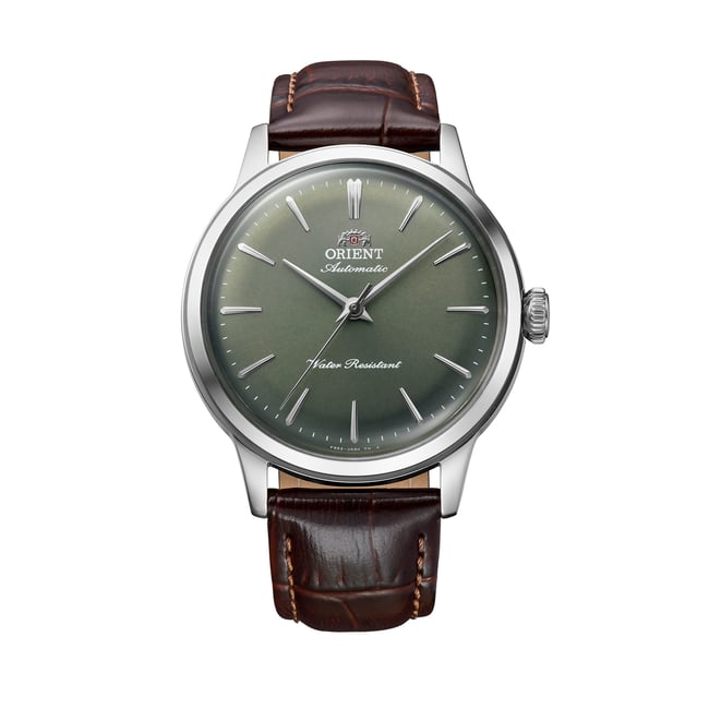 Montre Analogique  BAMBINO argenté vert marron foncé <span itemprop=