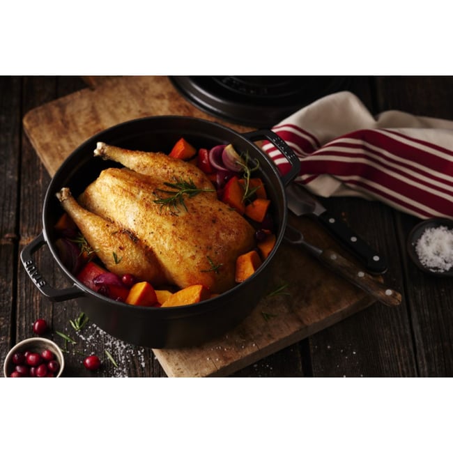 Cocotte 24 cm haute noir mat - STAUB