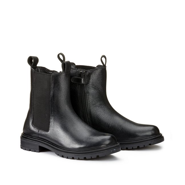 Hohe Boots mit Reissverschluss schwarz <span itemprop=