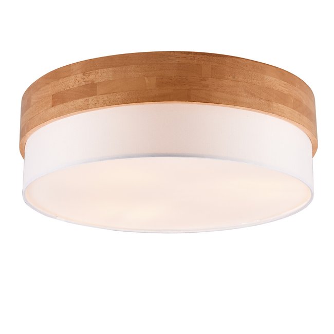 Candeeiro de teto Seasons, TRIO Lighting branco/madeira <span itemprop=