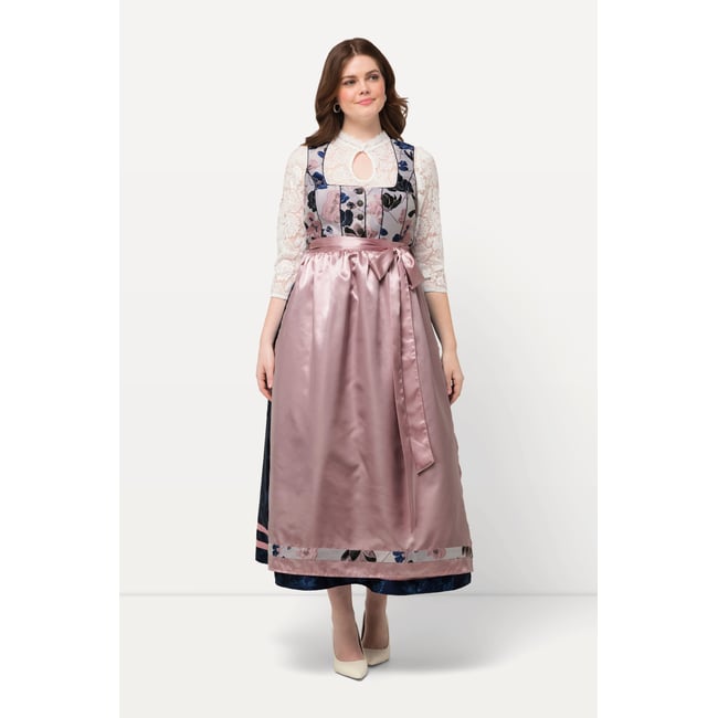 Costume Bavarois Dirndl Pour Femme Grande Taille (46-48) - Robe Traditionnelle Allemande Avec Tablier - Pour Oktoberfest, Fêtes Costumées