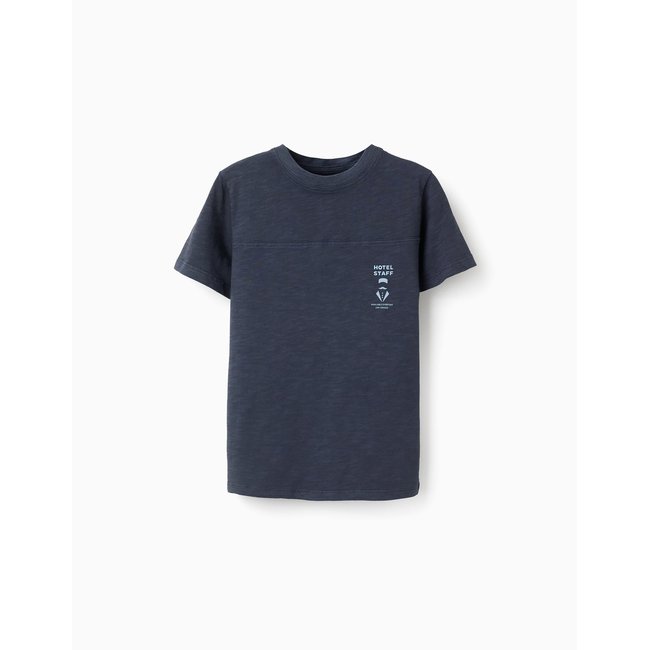 T-shirt en coton avec imprimé hotel staff bleu foncé Zippy | La Redoute