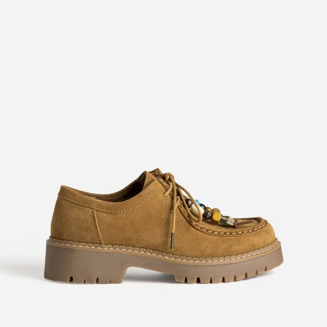 Derby en cuir FLORIDA camel <span itemprop=