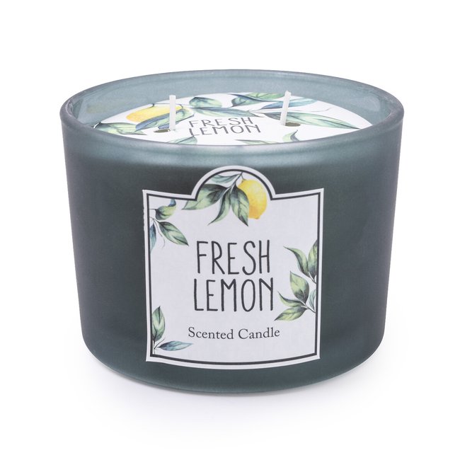 Fresh Lemon Two-Wick Candle, green, SO'HOME