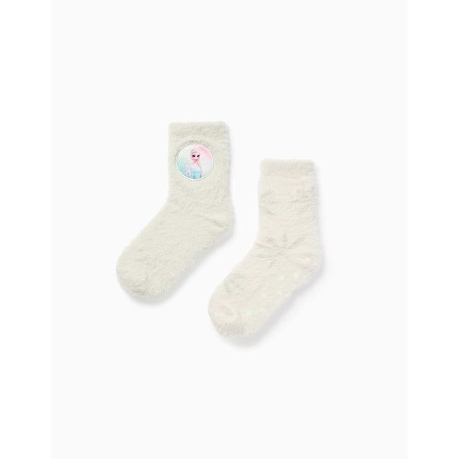 Lot de 2 chaussettes en peluche douce antidérapantes Elsa multicolore <span itemprop=