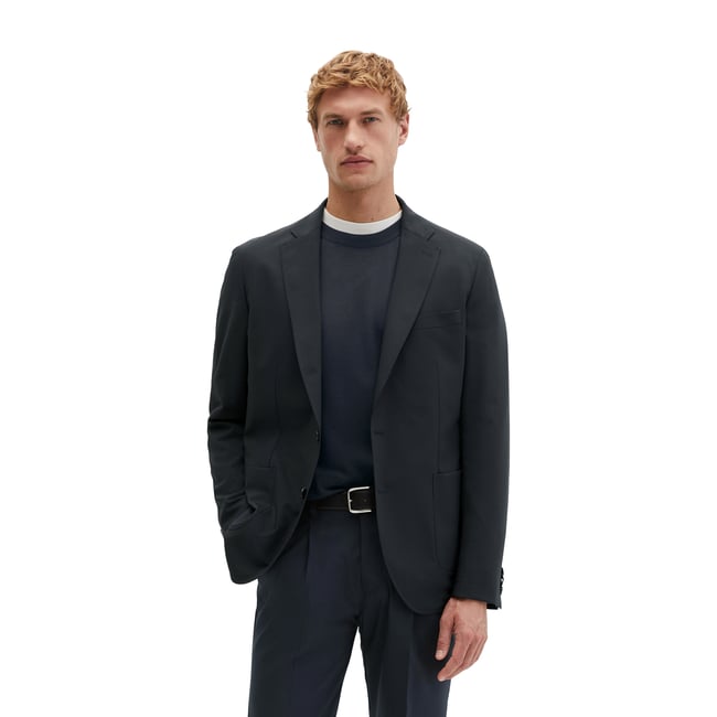 Veste Travel Collection en Tech Wool Blend léger bleu foncé <span itemprop=