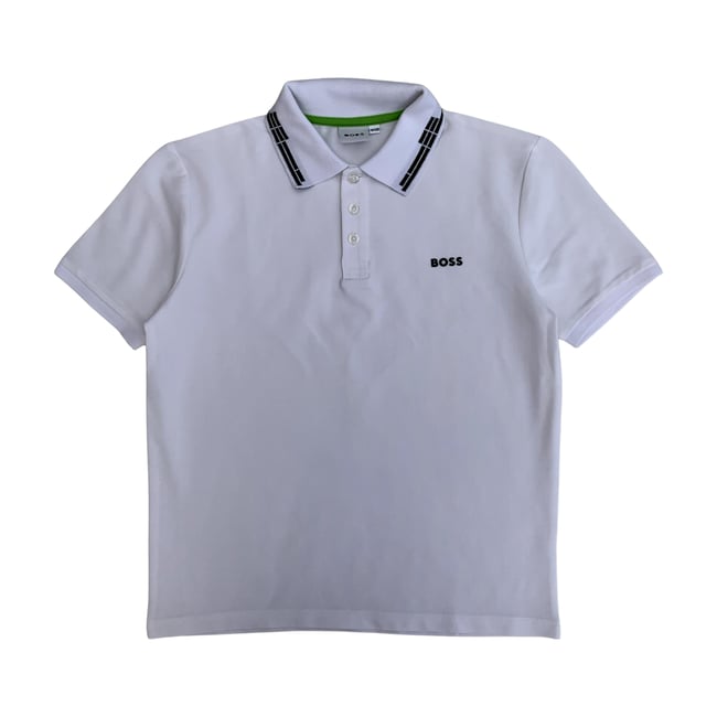 Polo enfant - Très bon état blanc <span itemprop=