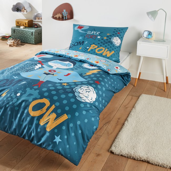 Recycled Microfibre Bed Set with Rectangular Pillowcase, printed, SO'HOME