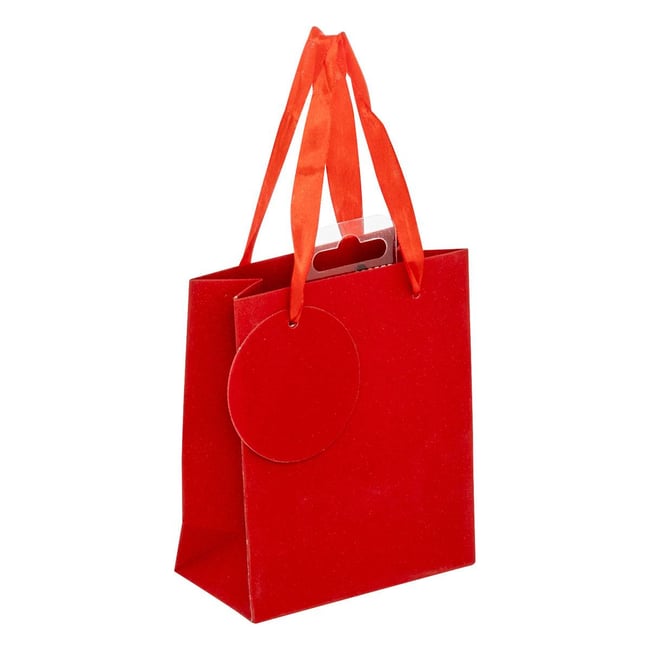 Sac cadeau paillettes taille mini rouge Couleur rouge <span itemprop=