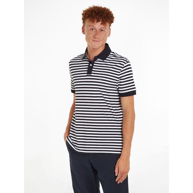 Rechte polo in stretch piquétricot <span itemprop=