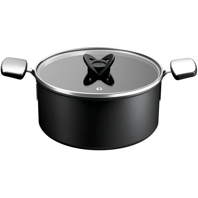 Faitout 24cm Excellence + avec couvercle noir <span itemprop=