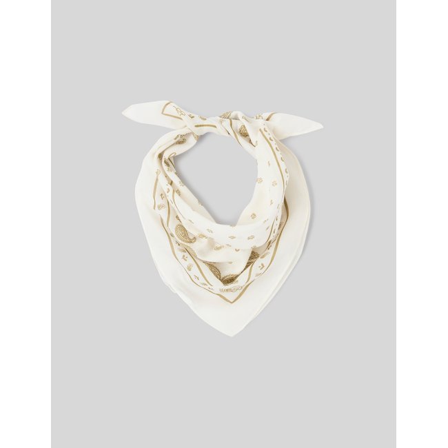 Foulard imprimé ecru <span itemprop=