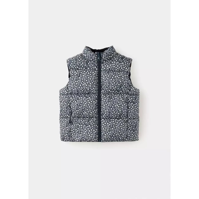 Gilet matelassé réversible bleu marine <span itemprop=