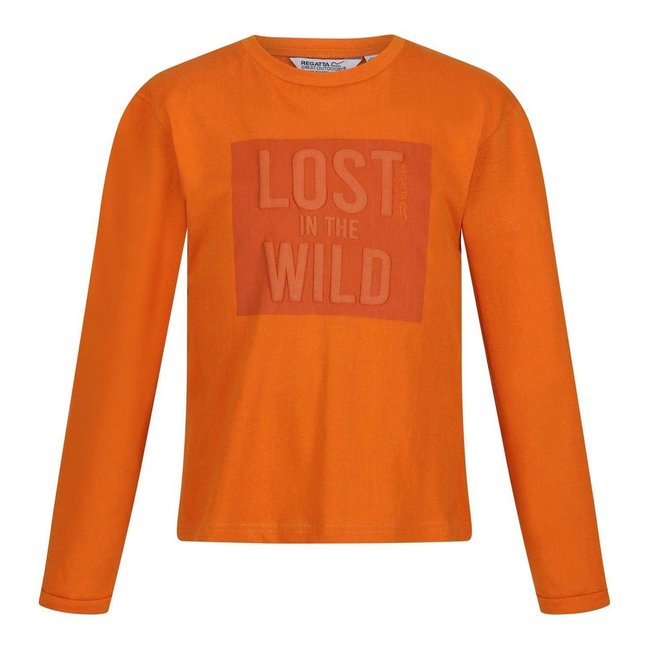 T-shirt manches longues motif/style imprimé graphique orange imprimé graphique <span itemprop=