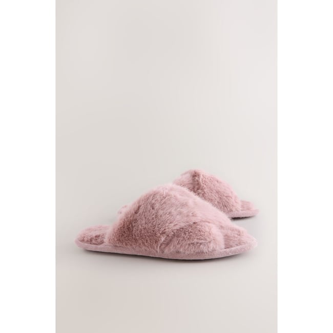Chaussons claquettes rose <span itemprop=