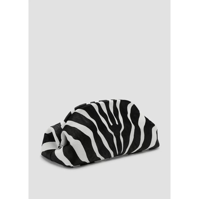 Pochette cuir zébrée noir <span itemprop=