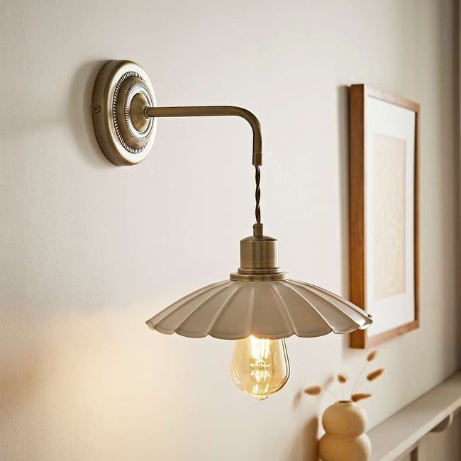 Horton Adjustable Scallop Wall Light, brass, SO'HOME
