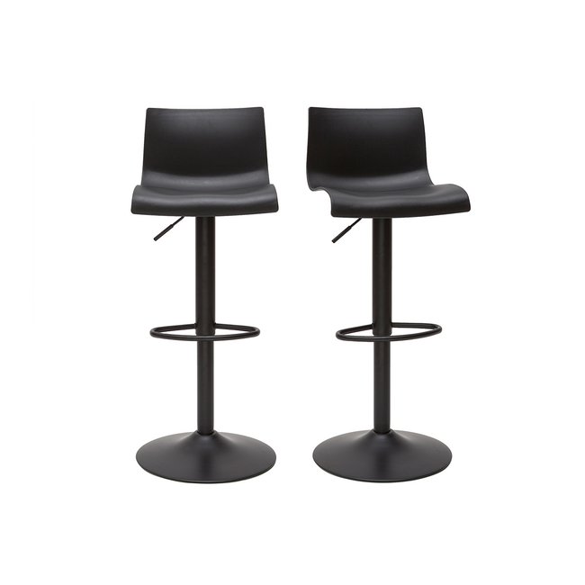 Tabourets de bar réglables design en métal noir (lot de 2) ONA Couleur noir <span itemprop=