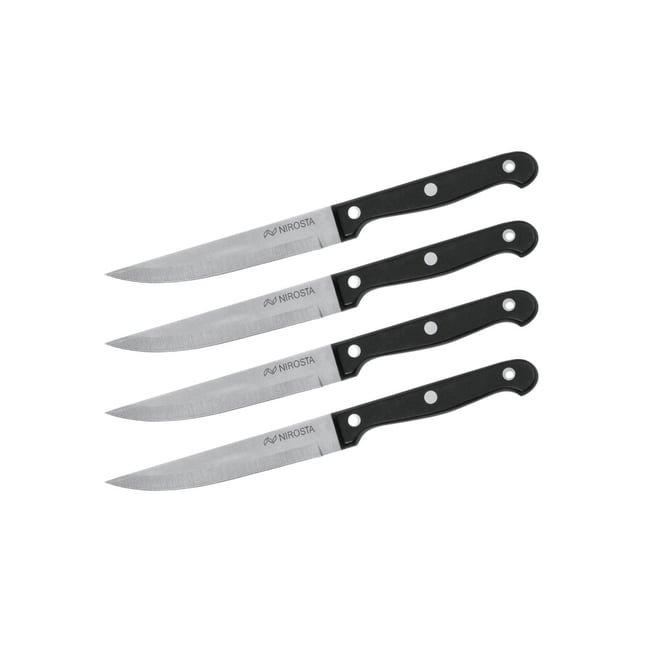 Lot de 4 Couteaux à steak MEGA Couleur noir,inox <span itemprop=