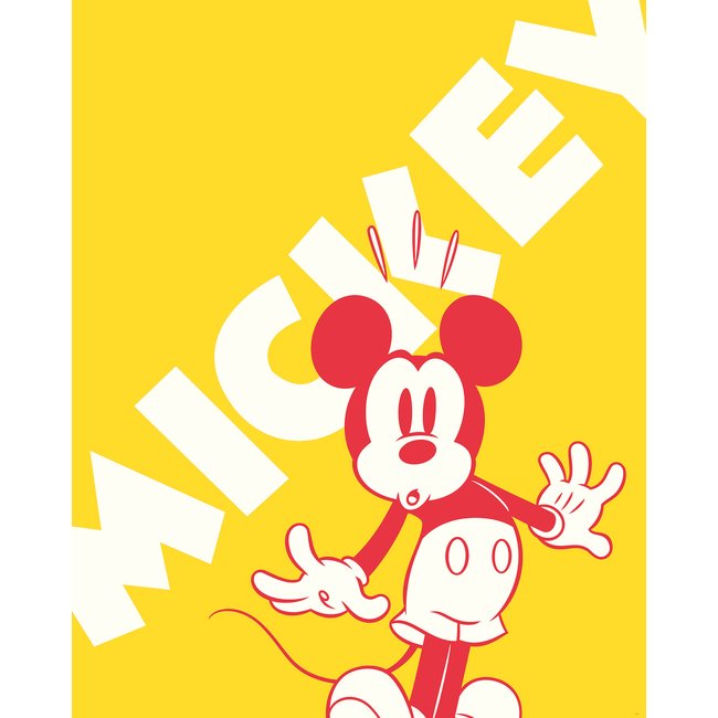 Papier peint Komar - Mickey Contrast - 200 x 250 cm Couleur jaune <span itemprop=