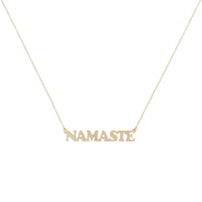 Collier Namaste acier inoxydable doré v019843 <span itemprop=