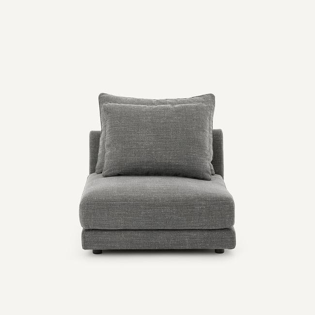 Chauffeuse modulable en coton et lin, TIBERIO Couleur anthracite <span itemprop=
