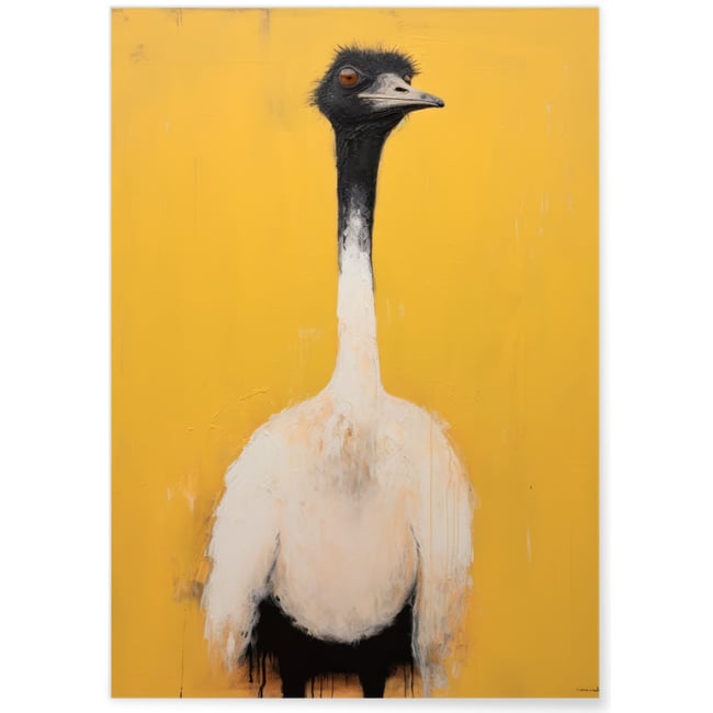 Affiche L'autruche jaune Couleur blanc <span itemprop=