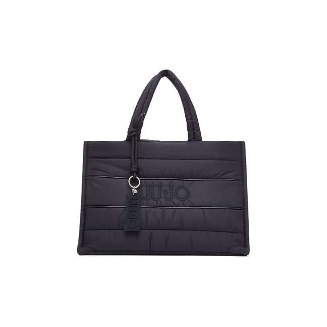 Grand Sac Cabas en Nylon Matelassé noir <span itemprop=