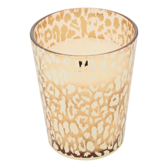 Bougie parfumée léopard doré 485 g Couleur bronze <span itemprop=