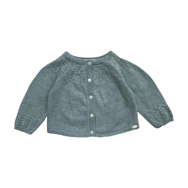 Cardigan bébé - Très bon état vert <span itemprop=