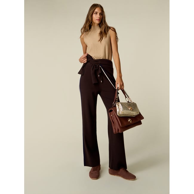 Pantalon palazzo marron <span itemprop=