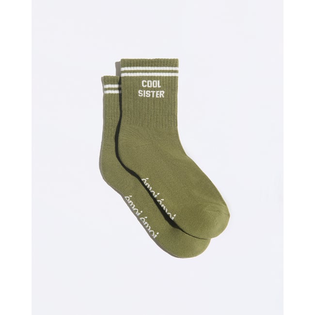 Chaussettes Cool Sister vert kaki <span itemprop=